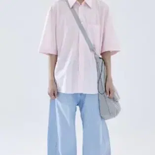 해칭룸 half shirt 셔츠 light pink 2사이즈