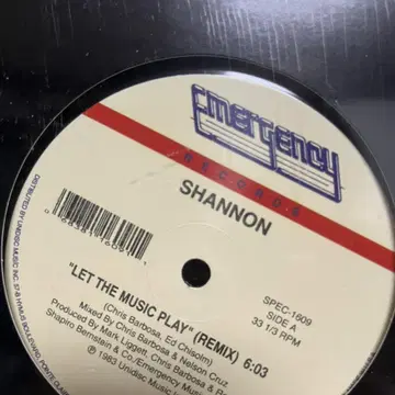 SHANNON Let The Music Play 12 NEW VINYL Emergency 海外 即決-