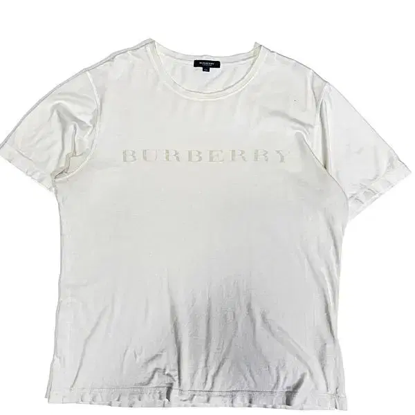 BURBERRY 버버리 빅로고 화이트 라운드티셔츠(L)