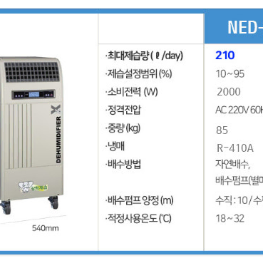 제습기 나우이엘 초특가 공급 산업용제습기/공업용제습기/업소용제습기