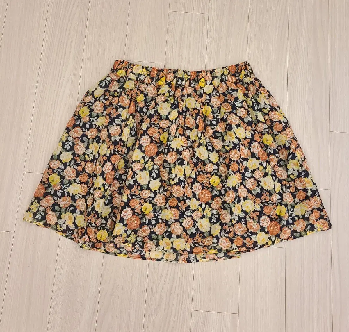 Floral miniskirt with an A-line