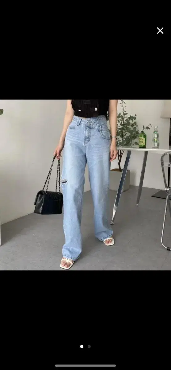 Unbalanced Wide Jeans S