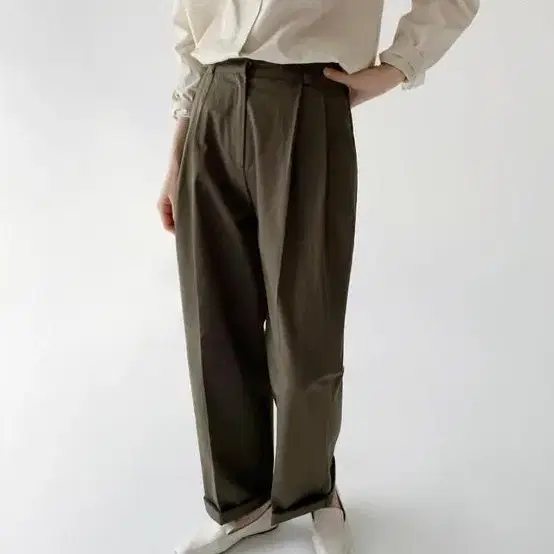 에이인 margaret cotton pintuck pants