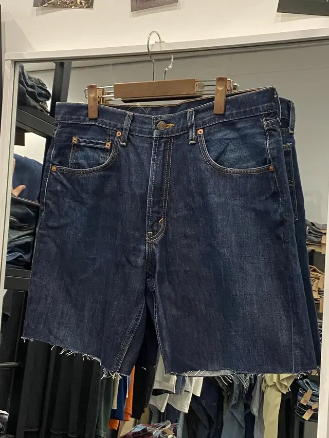 00s Levis 리바이스 506 컷팅 데님 쇼츠 팬츠 (36inch)