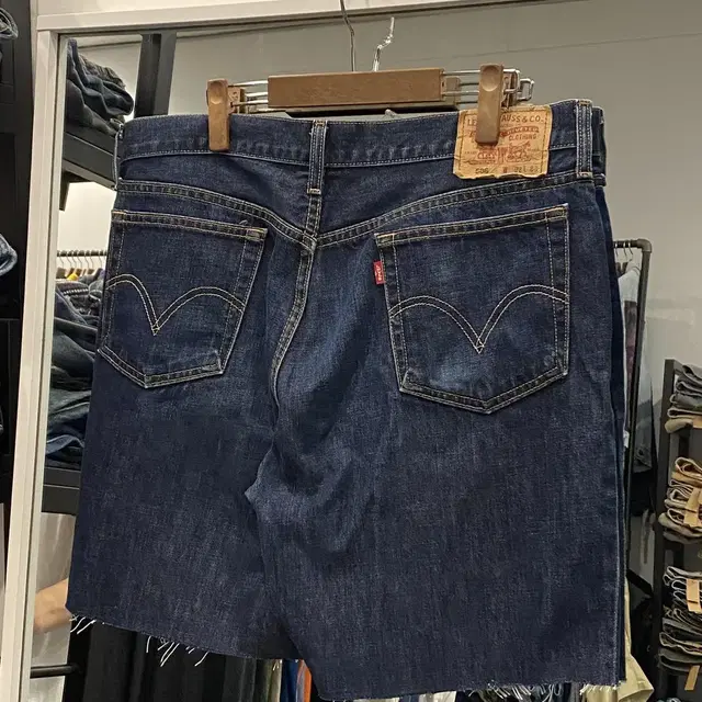 00s Levis 리바이스 506 컷팅 데님 쇼츠 팬츠 (36inch)