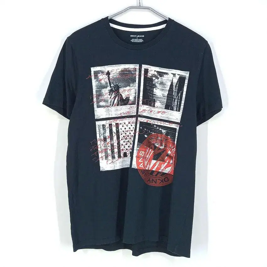 DK & Y NAM Printed Round Short Sleeve Top Dark Navy 95 (HU23772)