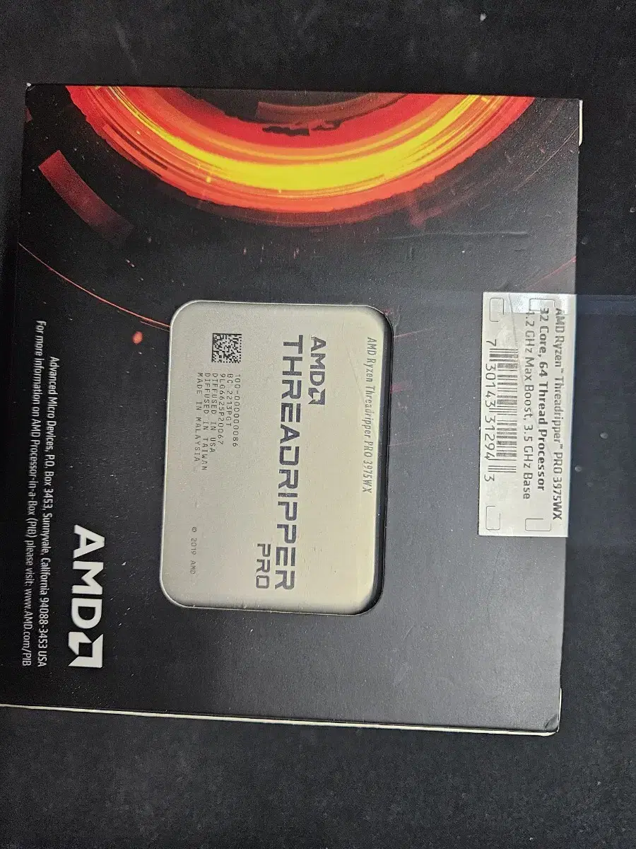 새상품 AMD 라이젠 스레드리퍼 PRO 3975WX 최대클럭4.2GHz