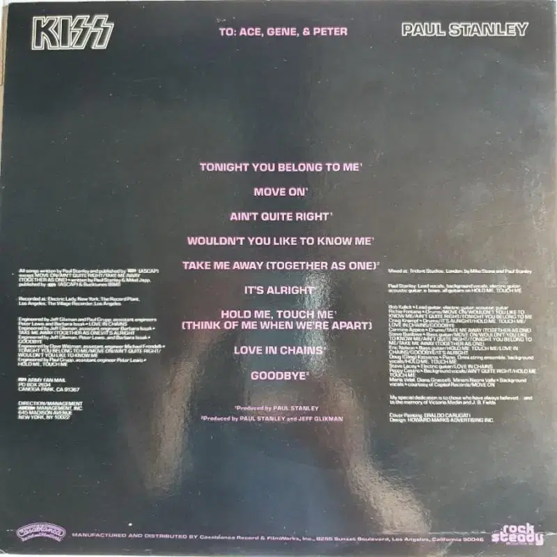 KISS, PAUL STANLEY - PAUL STANLEY LP(미국초