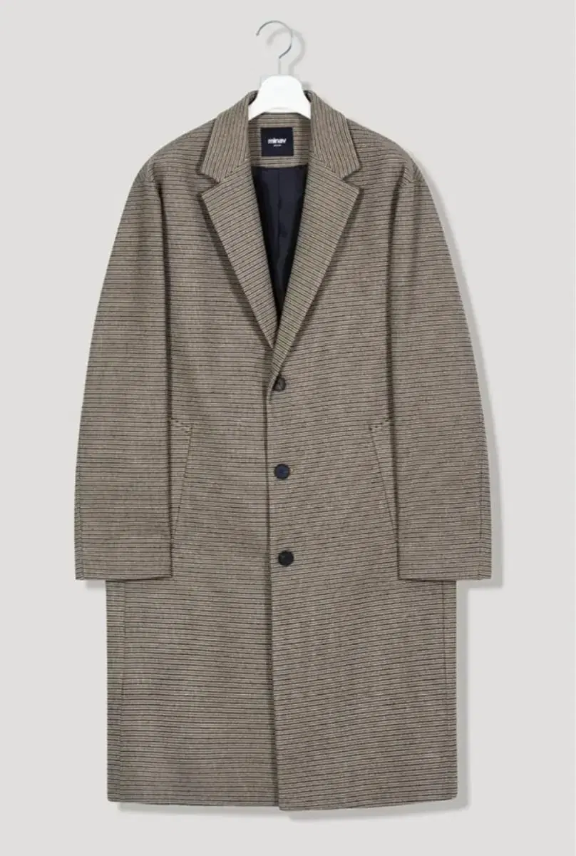 Minav Semi Off-White Single Check Coat