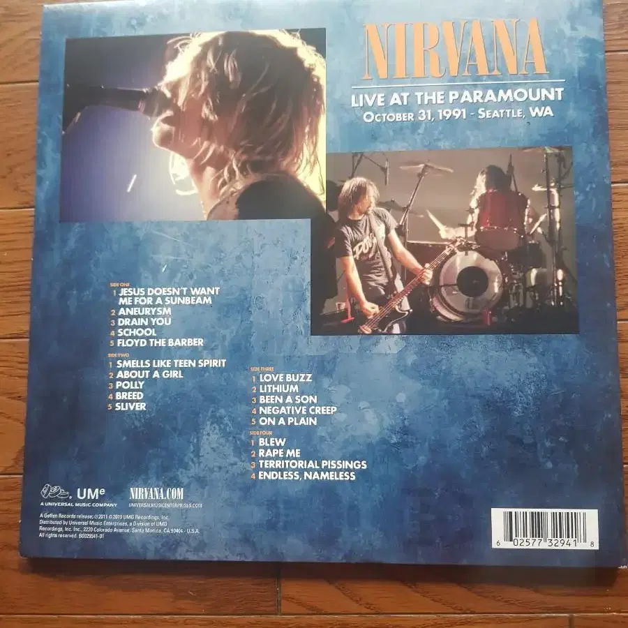 너바나 Nirvana Live 오렌지칼라바이닐 vinyl 2lp 더블앨범