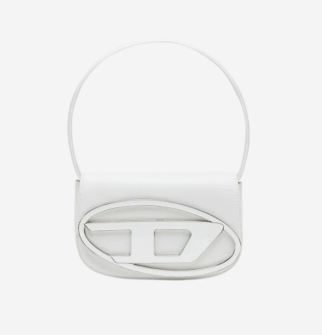 Diesel 1DR Shoulder Bag in Nappa Leather White