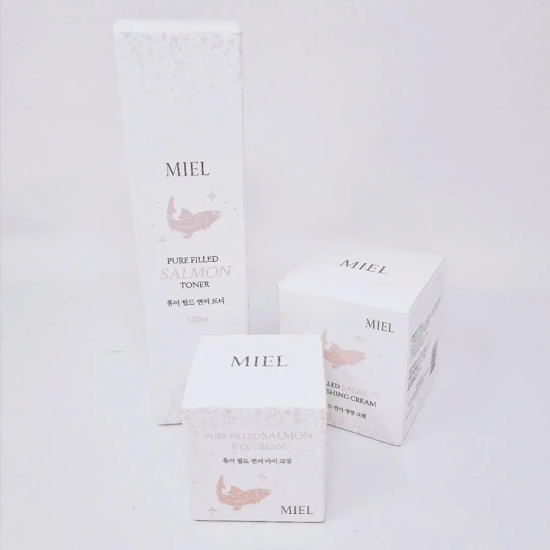 미엘 퓨어 필드 연어 토너120ml, 아이 그림15g, 영양 크림50g