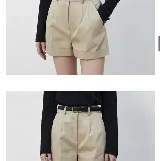 리디피 TURN-UP COTTON SHORTS_BEIGE m사이즈