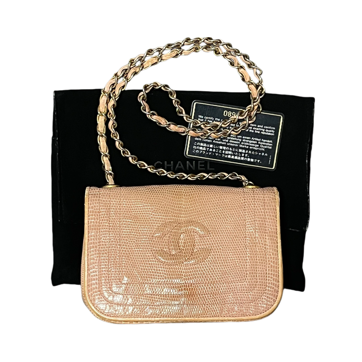 Chanel IgnoticLeather Lizard Coral Classic Mini Bag.Oldschool Look Y2K Vintage Bag