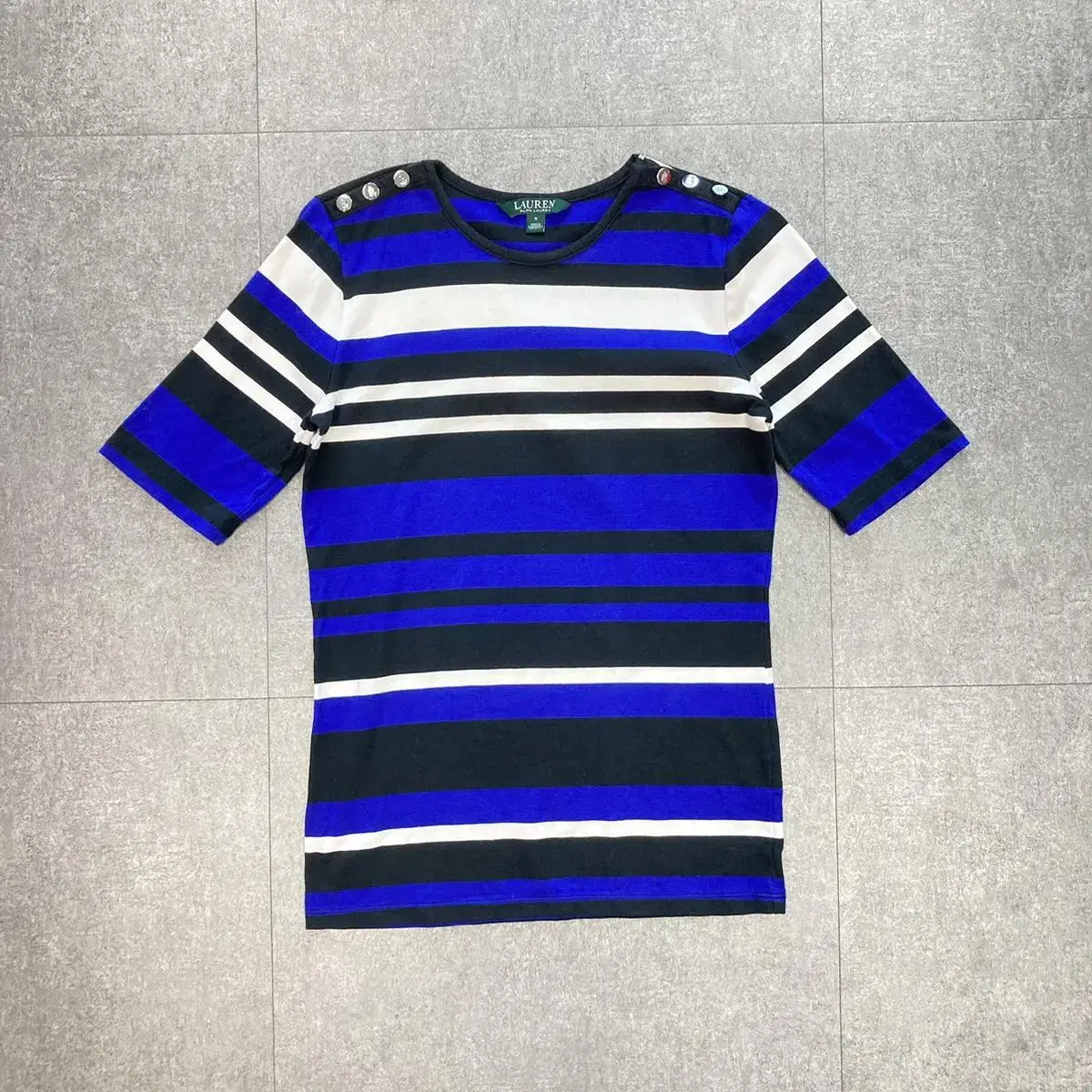 (S) Ralph Lauren Lauren Striped Vahn Short Sleeve Tee