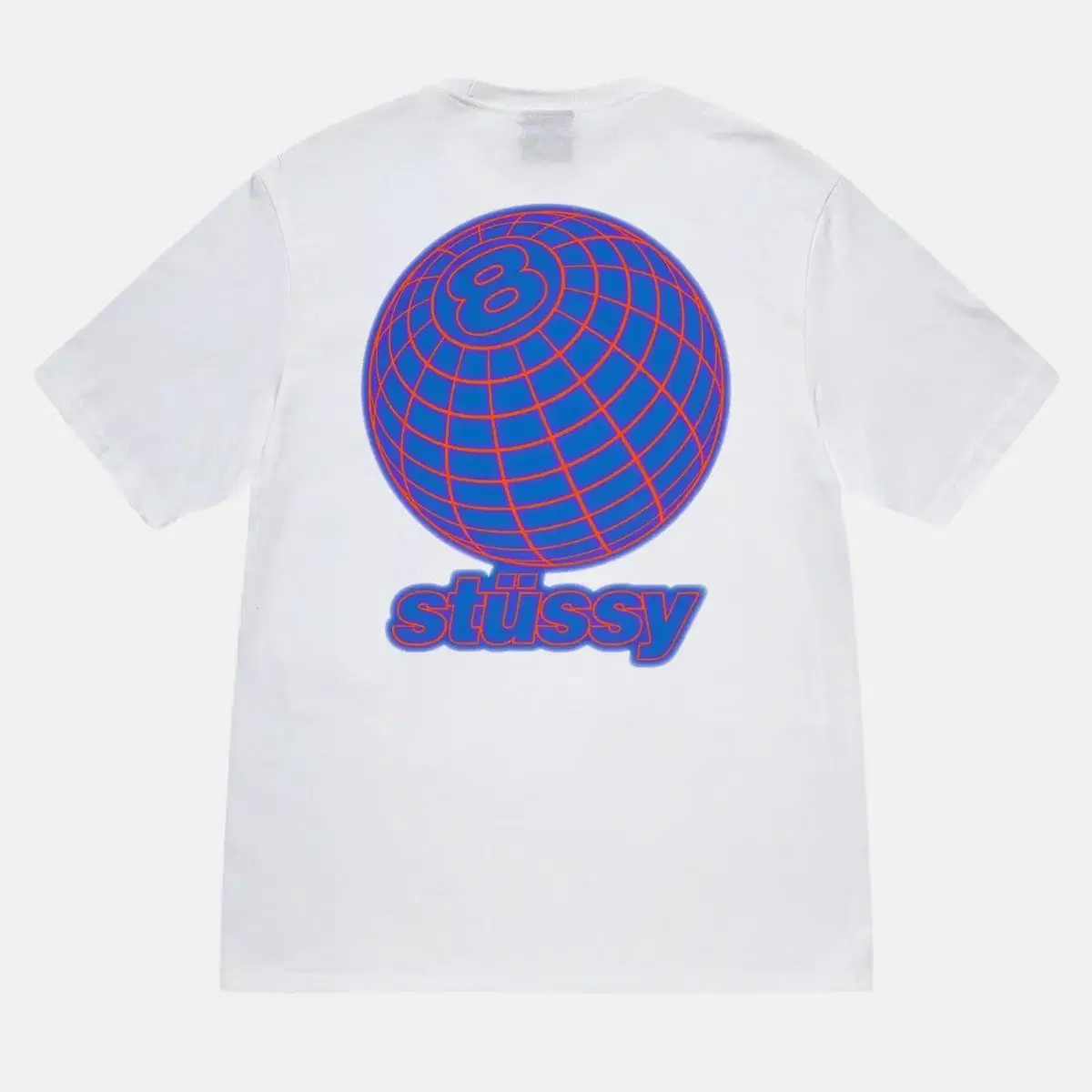 [M,L] Stussy 8-Ball Grid Short Sleeve White / STUSSY T-shirt