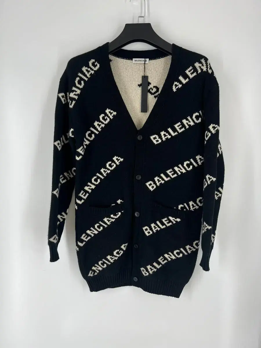 (S) Balenciaga Multilogo Cardigan Black