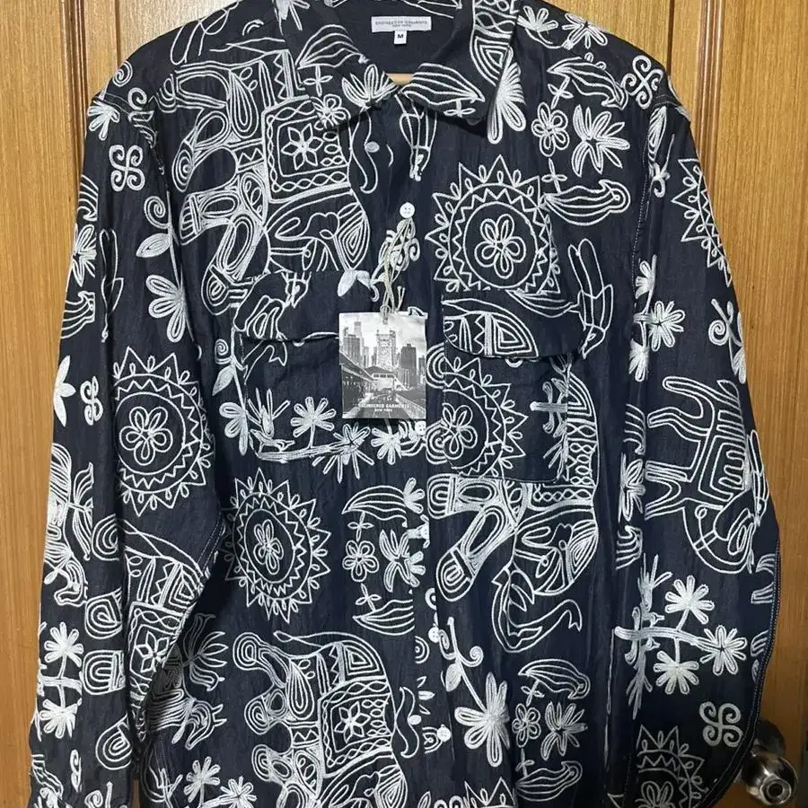 [M]  엔가 CLASSIC SHIRT INDIGO FLORAL