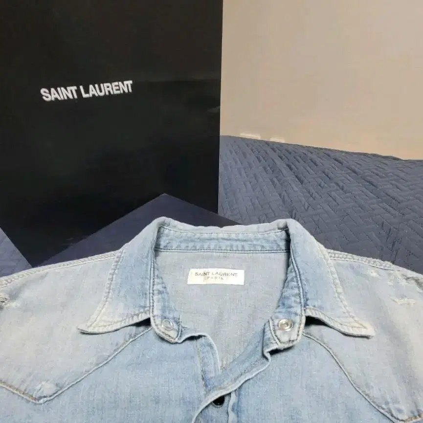 생로랑 saint laurent 데님 자켓 청자켓 L