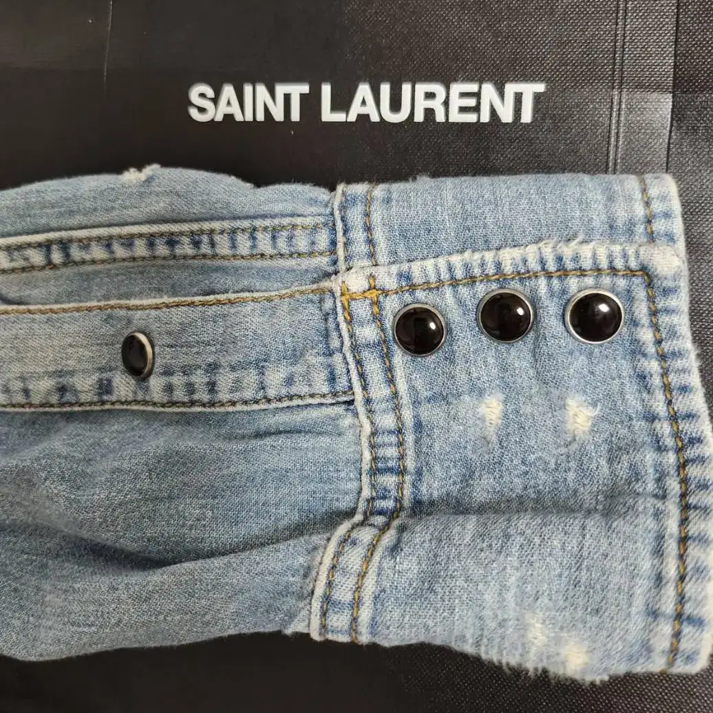 생로랑 saint laurent 데님 자켓 청자켓 L