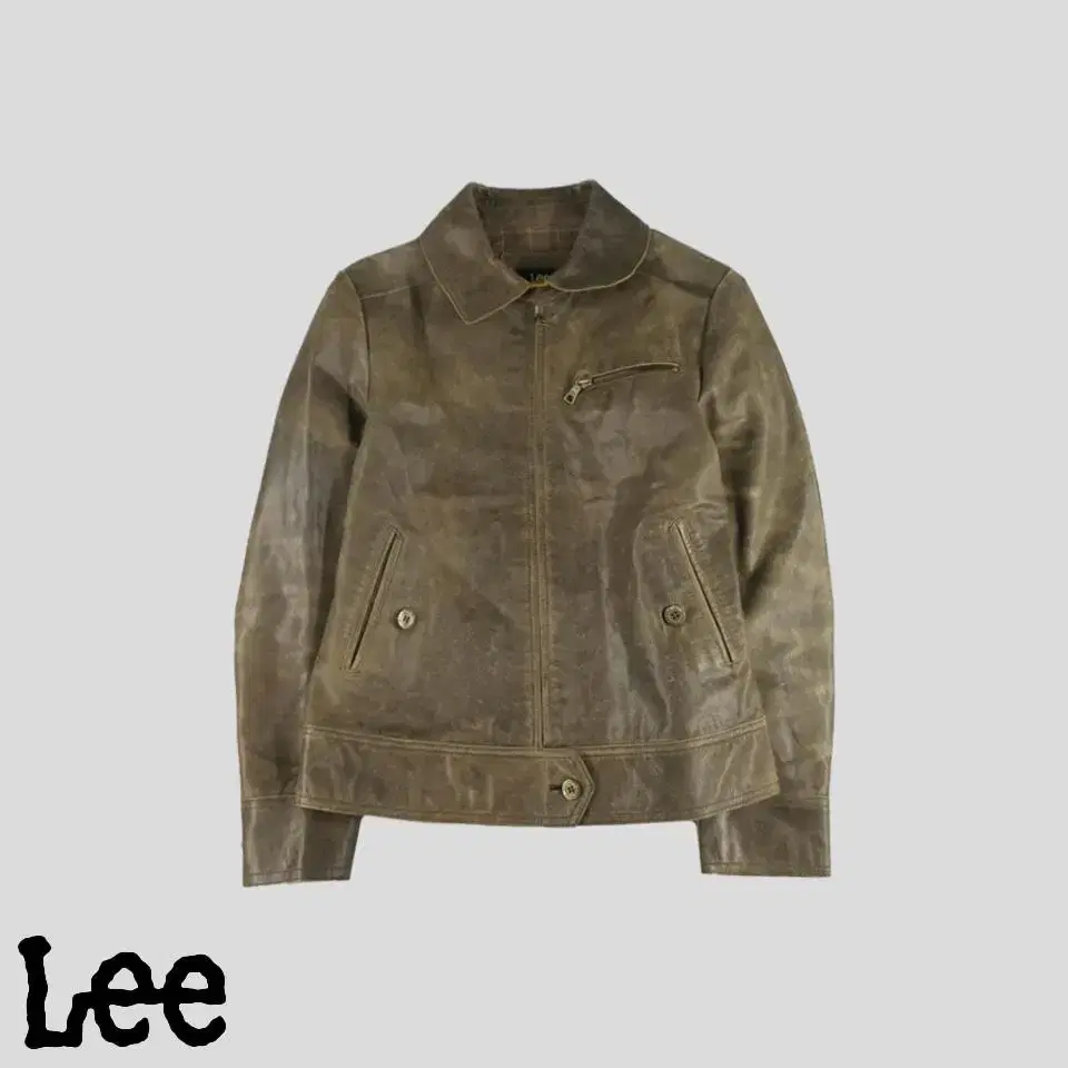 LEE Lee pigmented brown san lambskin amecaji workwear swing top rider jacket