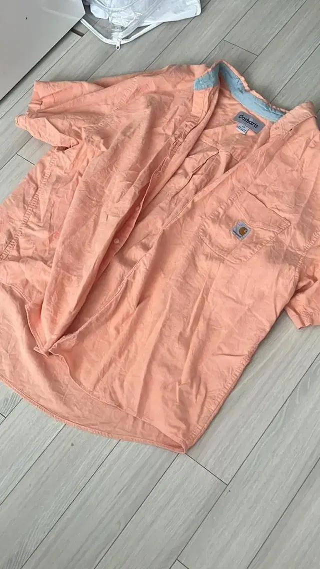 칼하트 오렌지 반팔 셔츠 carhatt orange shirts