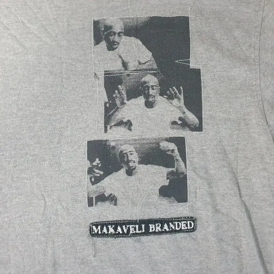 빈티지 Makaveli 90s 투팍 티셔츠 그레이(2XL)