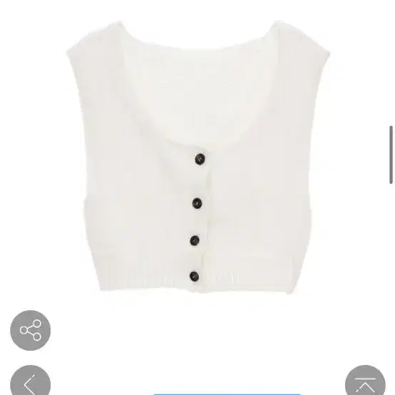 마뗑킴 KNIT CROP BUTTON VEST IN IVORY