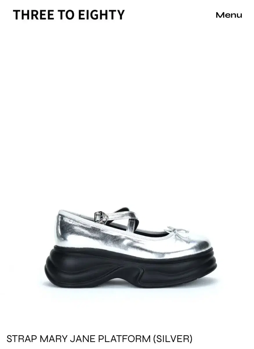 쓰리투에이티 strap mary jane platform silver