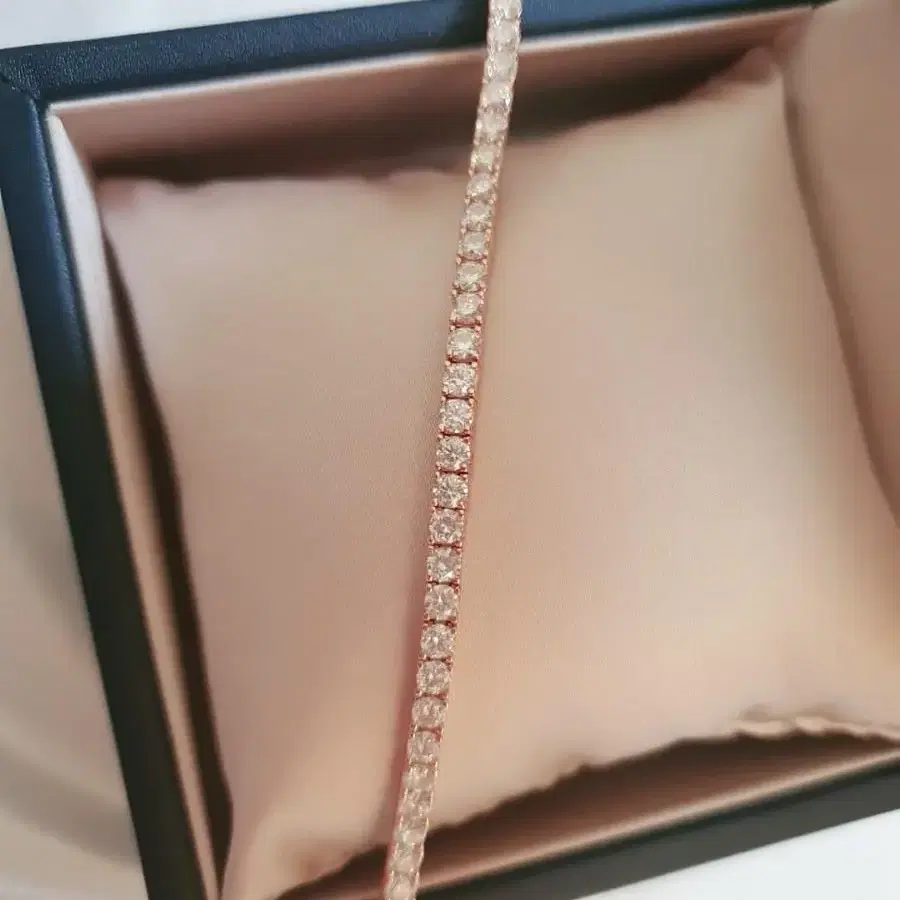 로즈골드 모이사나이트 테니스팔찌 3mm 17cm