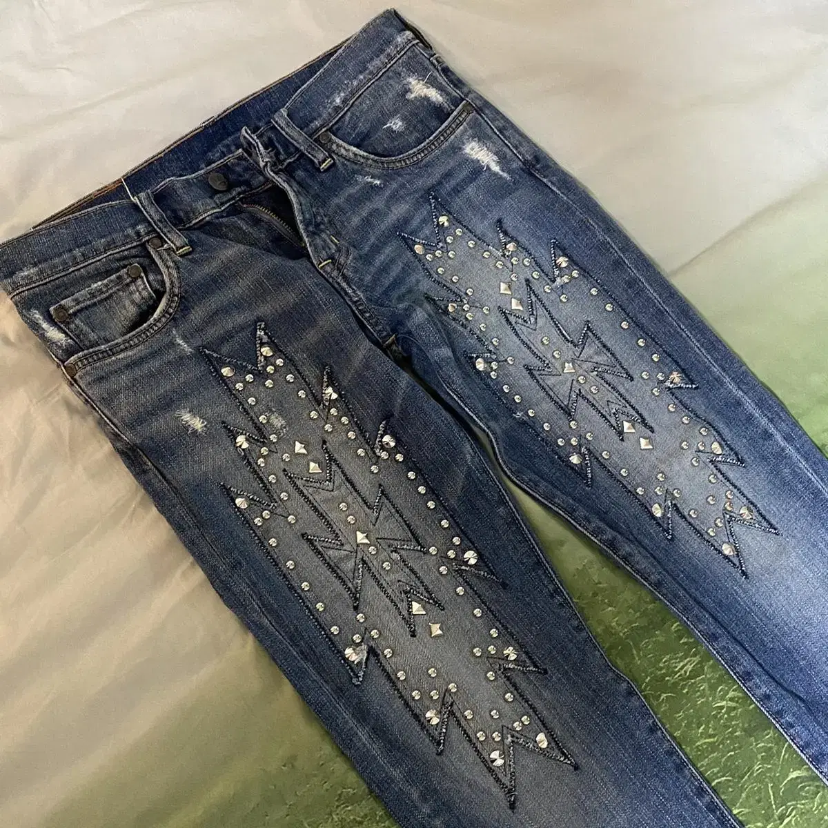 Western Studded Denim Pants