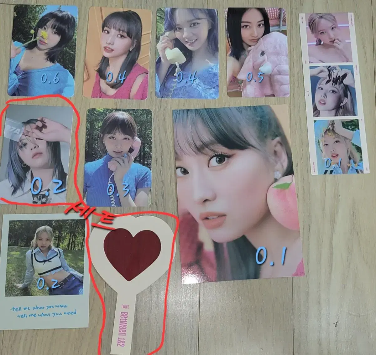 Twice Talk That Talk sells photocards, postcards, and polaroids.