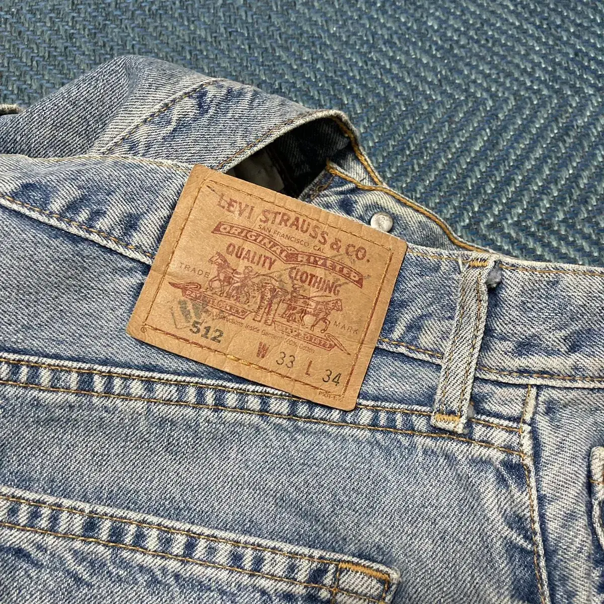 Levis 리바이스 512 연청 오버핏 루즈핏 워싱 데님 팬츠