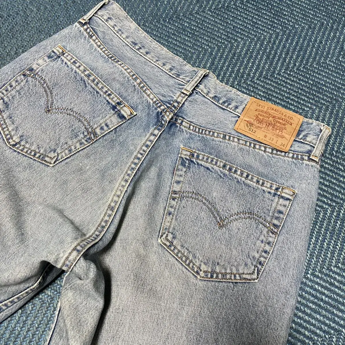 Levis 리바이스 512 연청 오버핏 루즈핏 워싱 데님 팬츠