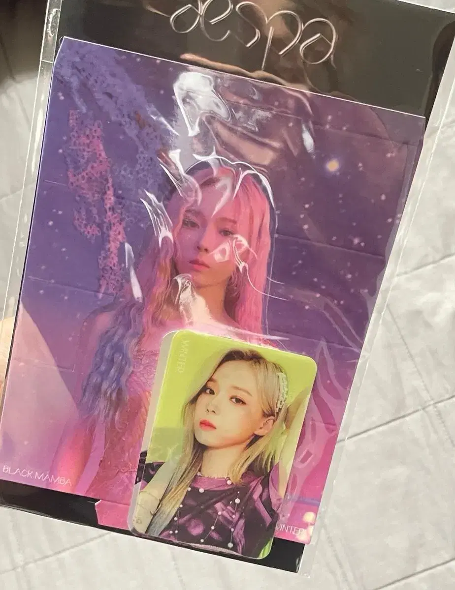 aespa winter blackmamba blam lenticular photocard