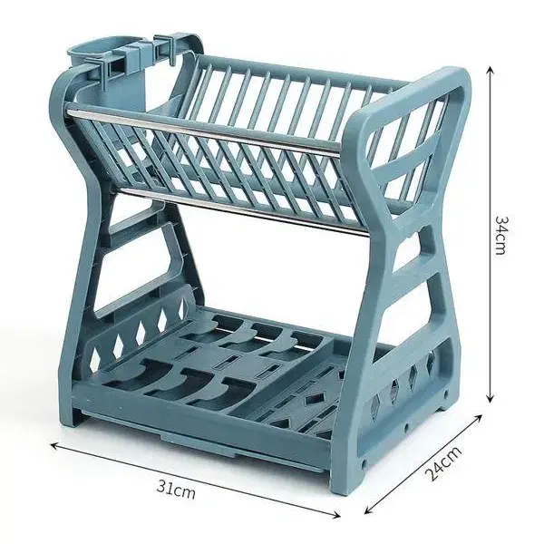 [무료배송] 2단 식기건조대 원룸 자취방 PP&스텐 그릇건조대 식기건조기