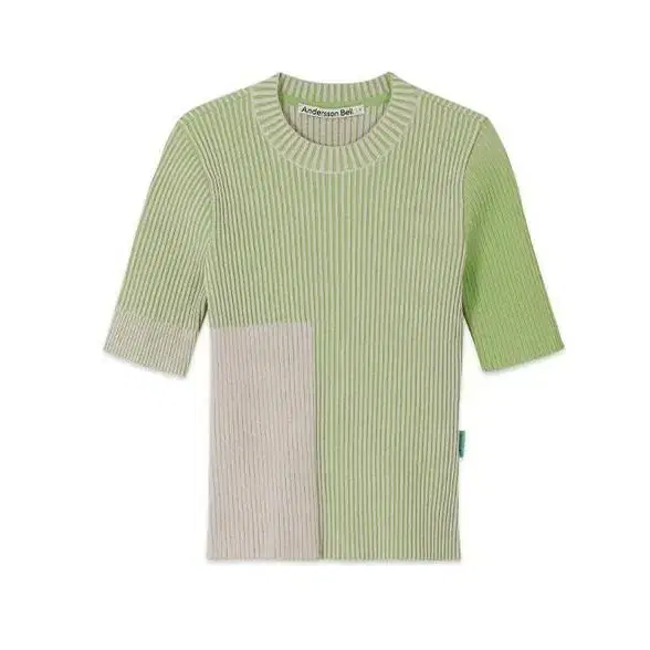 앤더슨벨포우먼 TWO-TONE SHORT SLEEVE TOP