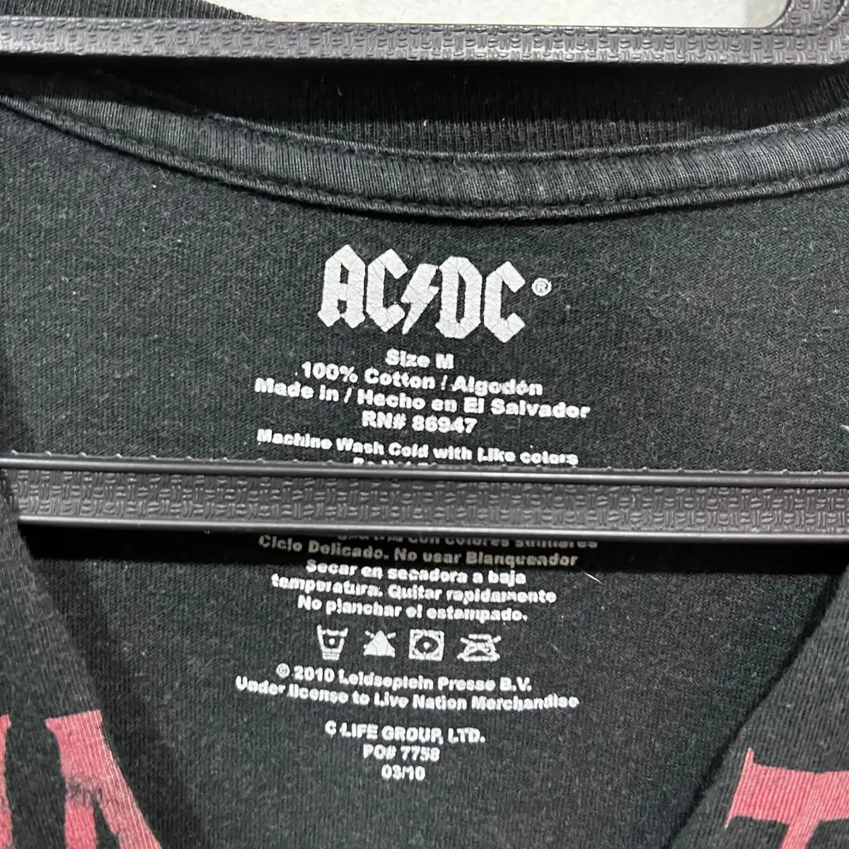 빈티지 ACDC 브이넥 여름 공용 락티