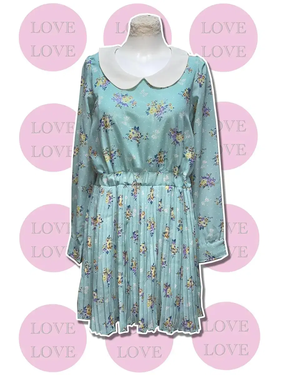 (JPN) Flower Pattern Pleated Skirt ONEPIECE