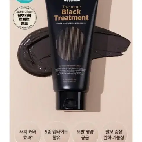 트리트룸 더모어 새치커버 블랙 트리트먼트 310ml(미개봉)