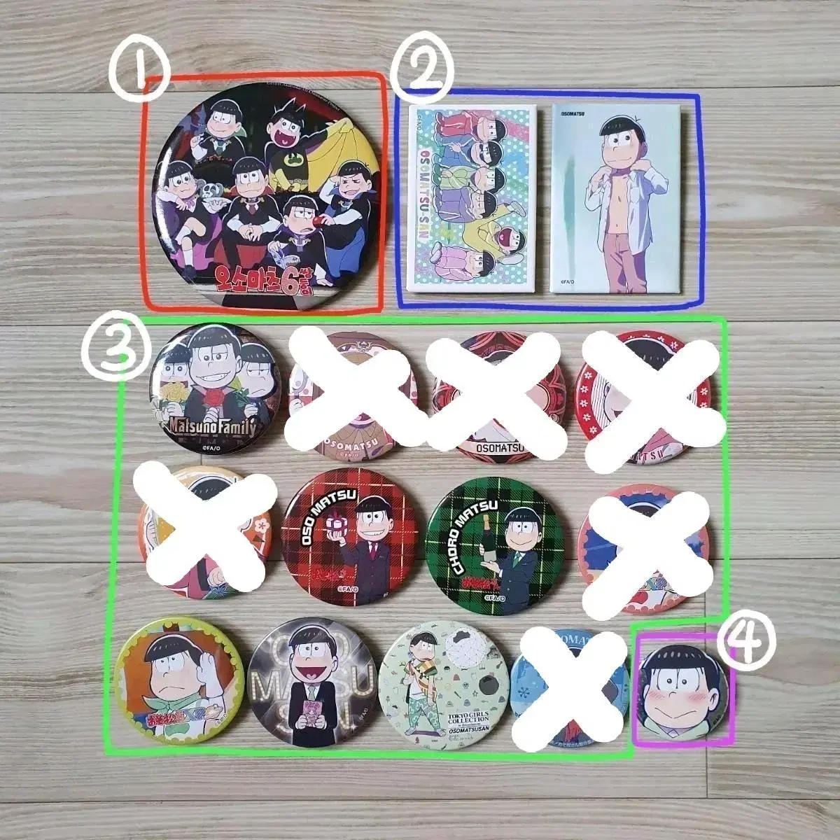 Price drop) Osomatsu-san official goods unofficial goods Sells can badges, acrylic keyrings, mirrors, and eyeglass cleaners