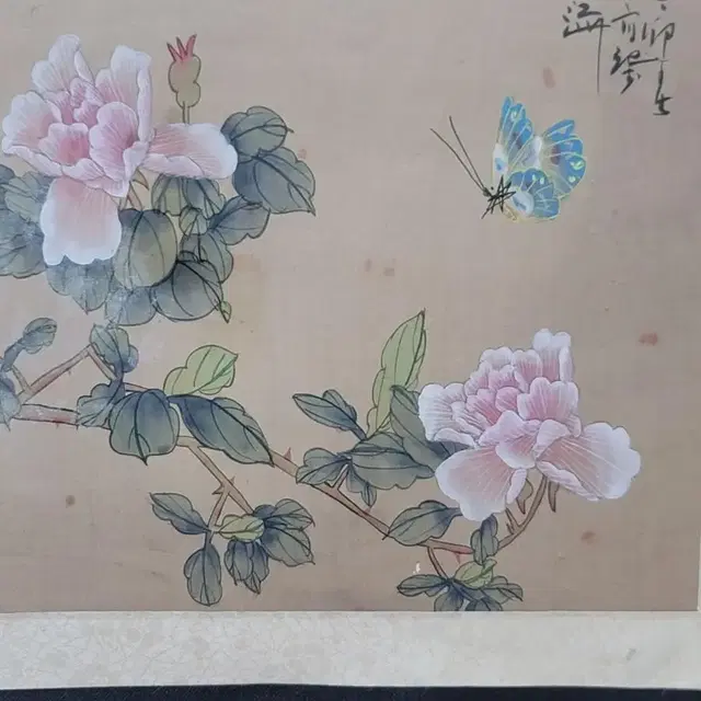 화접도 2 비단에 오채 그림