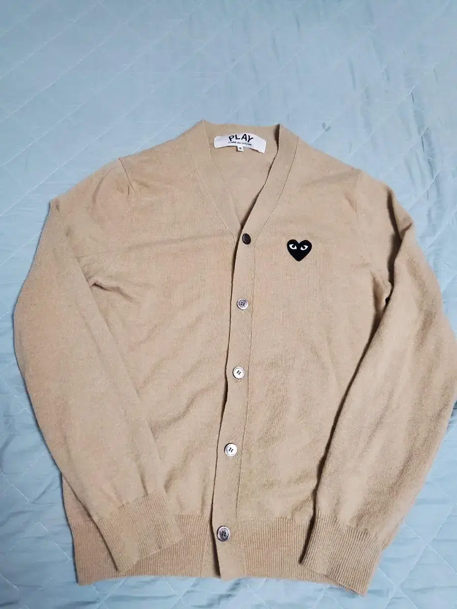 [M]Comme des Garçons Song Black and Pen Beige Cardigan