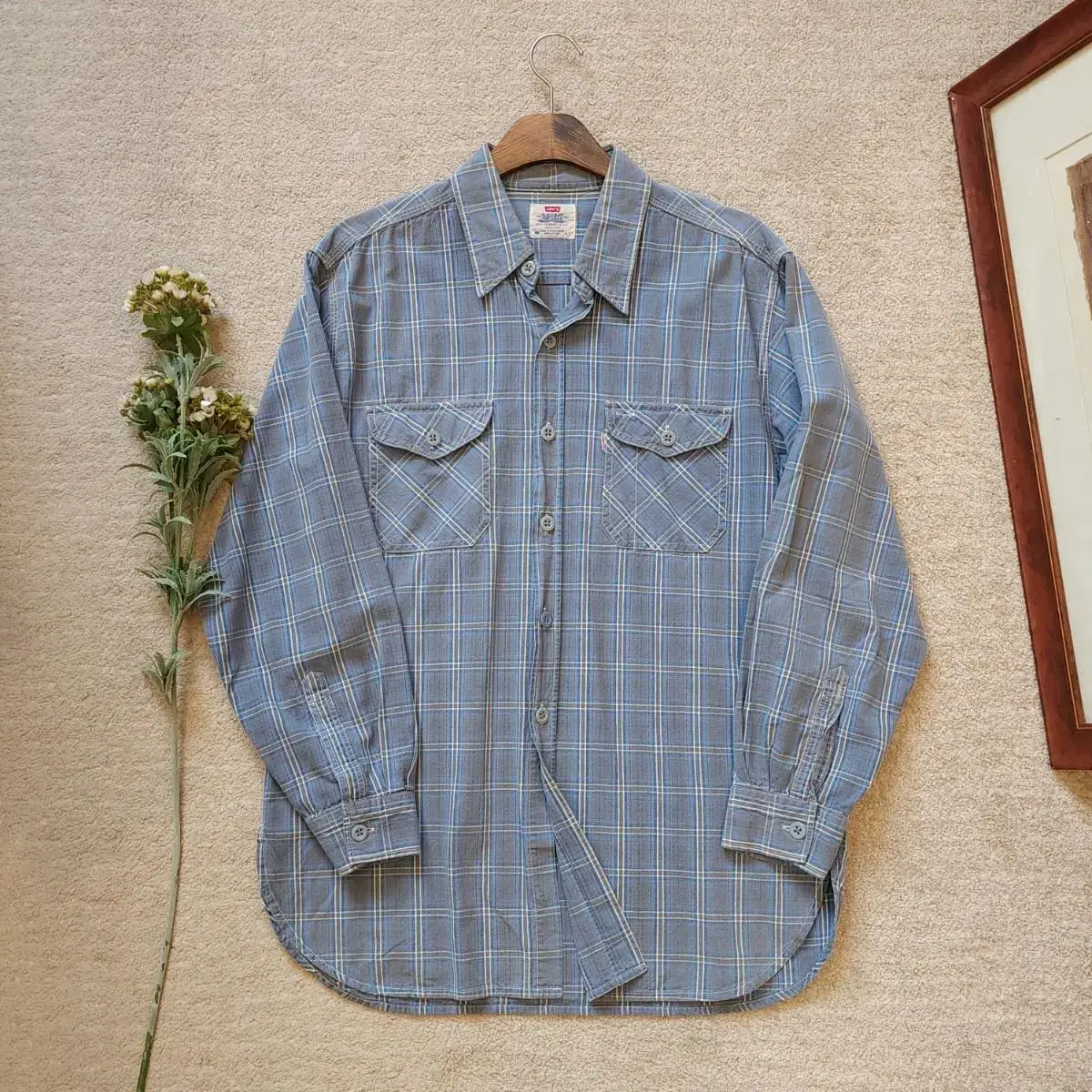 90s Levi's bloo Window Country Check Shirt LVC