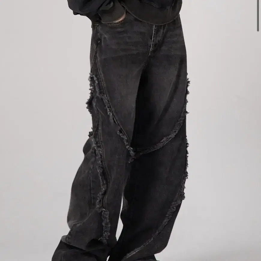 Wolf Mane Edge Stitch Denim Pants (S)