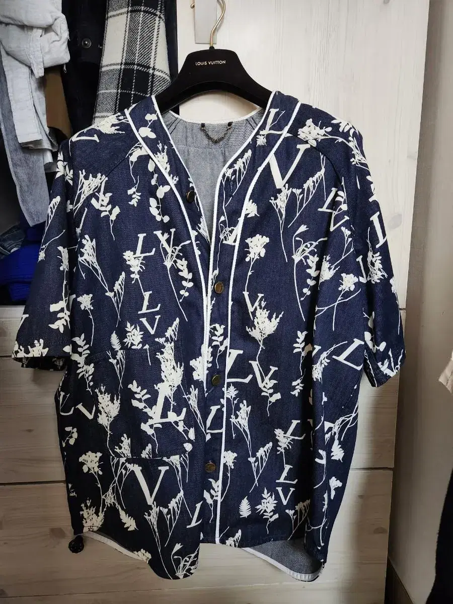 Lv Leaf Denim Baseball Shirt 1a7xfp