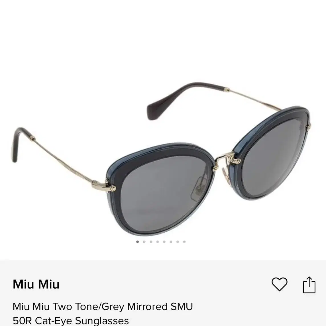 미우미우 Miu Miu 투톤 그레이 SMU 50R (정품/미사용)