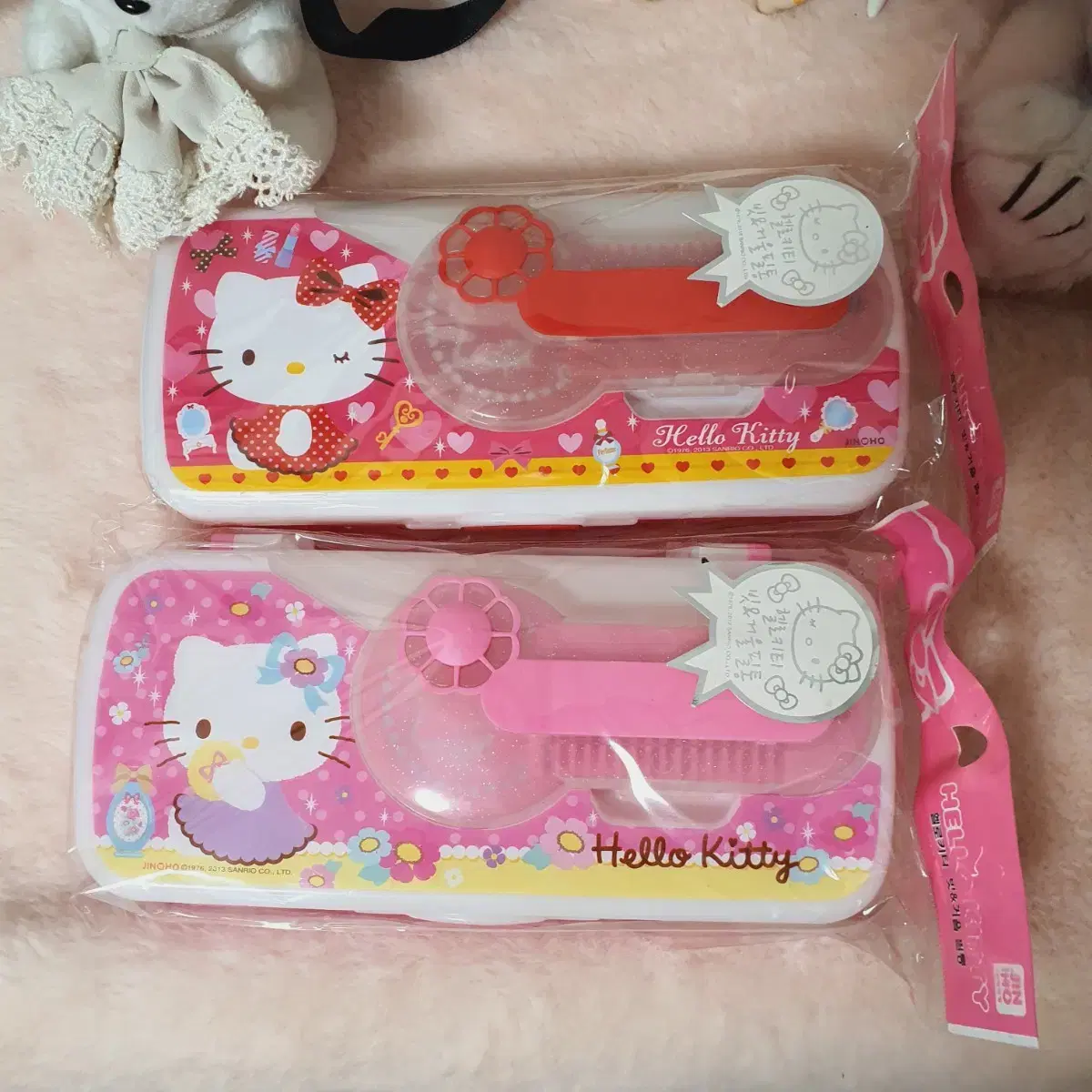 Unsealed) Classic Hello Kitty Comb, Mirror Pencil Case San Rio Kitty Vintage Retro Pencil Case