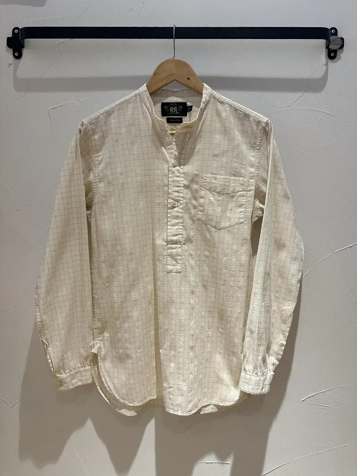 Double RRL China Band Collar Western Dress Shirt