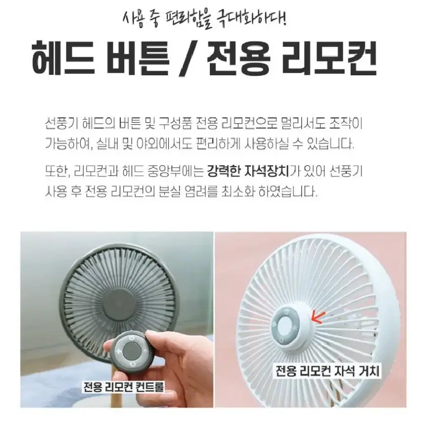 새제품 무료배송 캠핑용 무선 리모컨 선풍기